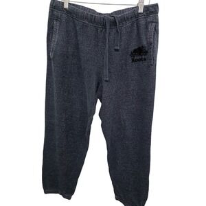 Roots Mens Navy Blue Sweatpants With Drawstring Waist & Elastic Cuffs Size M‎
